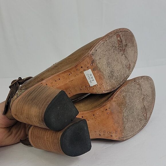 Freebird By Steven Gold Brown Leather Women's Ankle Boots - Picture 11 of 12